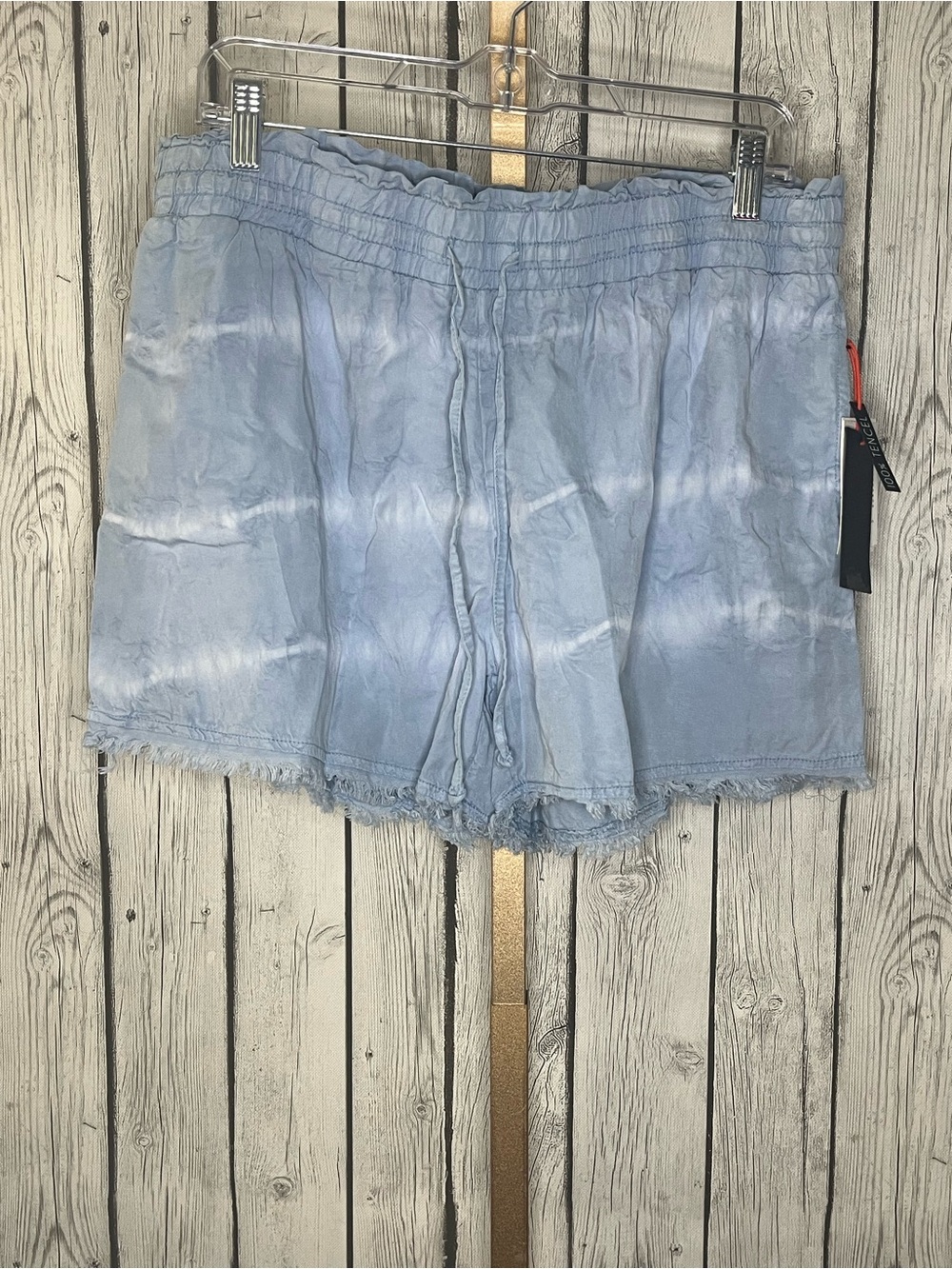 Black Tape NWT Tie Dye High Waisted Smocked Frayed Pull On Shorts Blue Size XLP